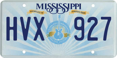 MS license plate HVX927