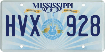 MS license plate HVX928