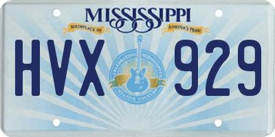 MS license plate HVX929