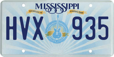 MS license plate HVX935