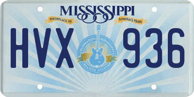 MS license plate HVX936