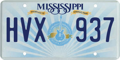MS license plate HVX937