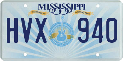 MS license plate HVX940