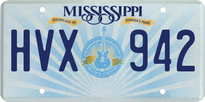 MS license plate HVX942
