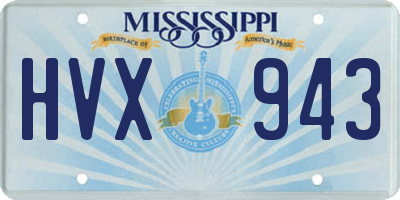 MS license plate HVX943