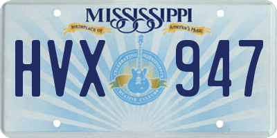 MS license plate HVX947
