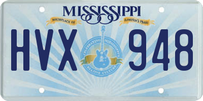 MS license plate HVX948