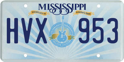 MS license plate HVX953