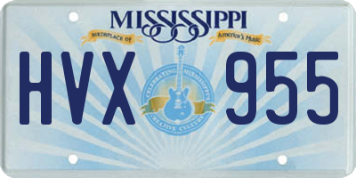 MS license plate HVX955