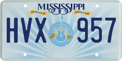 MS license plate HVX957