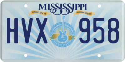 MS license plate HVX958