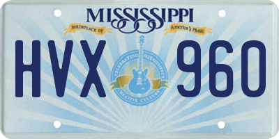 MS license plate HVX960