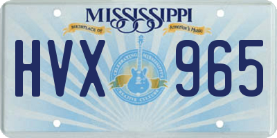 MS license plate HVX965