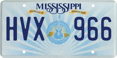 MS license plate HVX966