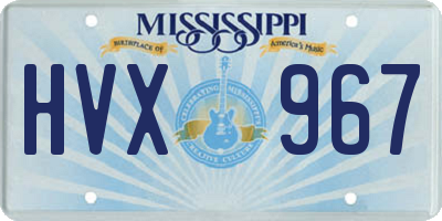 MS license plate HVX967