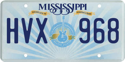 MS license plate HVX968