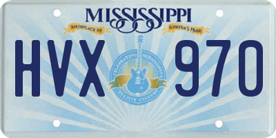 MS license plate HVX970