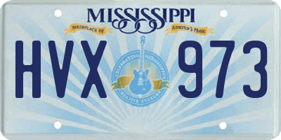 MS license plate HVX973