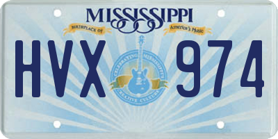 MS license plate HVX974
