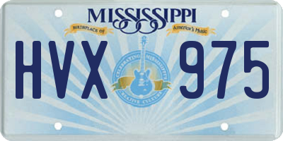MS license plate HVX975