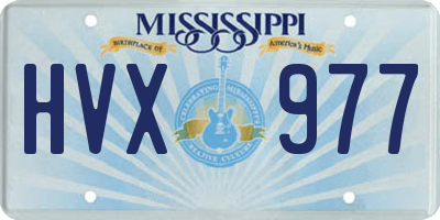 MS license plate HVX977