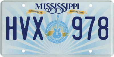 MS license plate HVX978