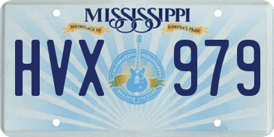 MS license plate HVX979