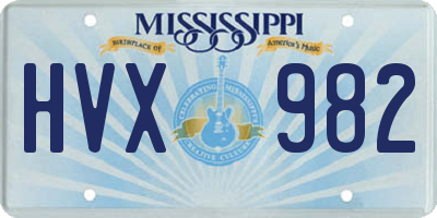 MS license plate HVX982