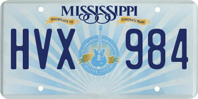 MS license plate HVX984