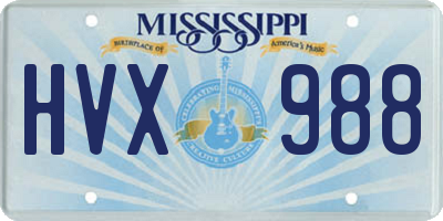 MS license plate HVX988