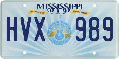MS license plate HVX989