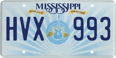 MS license plate HVX993