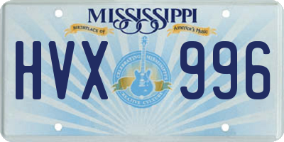 MS license plate HVX996