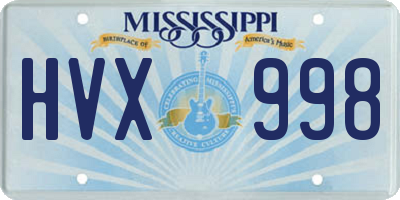 MS license plate HVX998