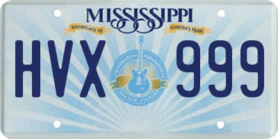 MS license plate HVX999