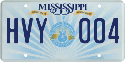 MS license plate HVY004