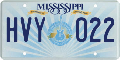 MS license plate HVY022