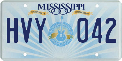 MS license plate HVY042