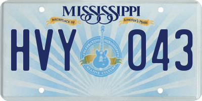 MS license plate HVY043