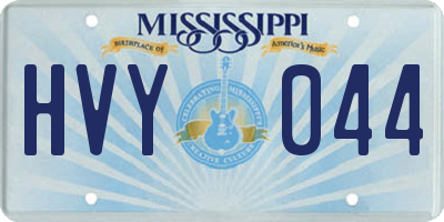 MS license plate HVY044