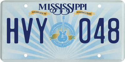 MS license plate HVY048