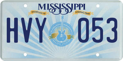 MS license plate HVY053