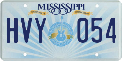 MS license plate HVY054