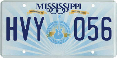 MS license plate HVY056