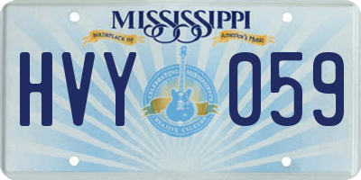 MS license plate HVY059