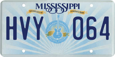 MS license plate HVY064