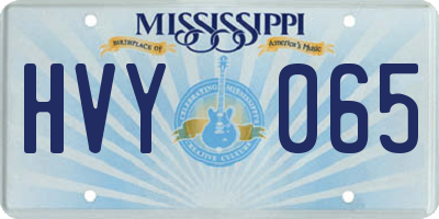 MS license plate HVY065