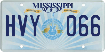 MS license plate HVY066