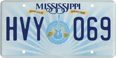 MS license plate HVY069