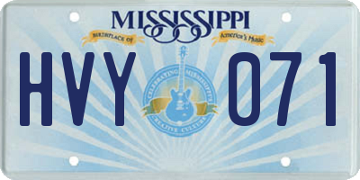 MS license plate HVY071